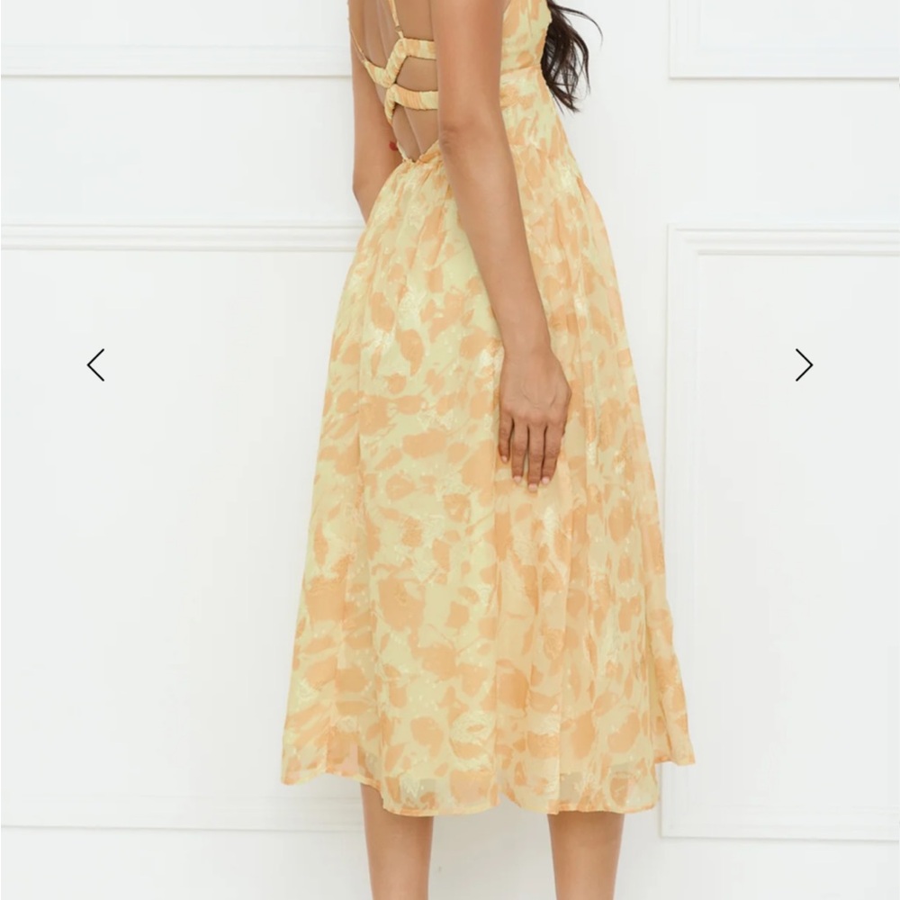 Hello Molly Yellow Backless Floral Dress